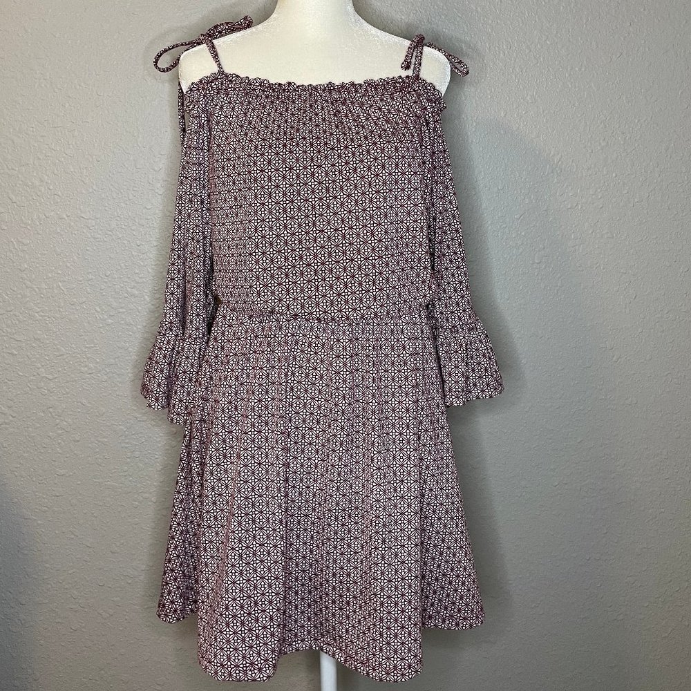 Topshop off shoulder dress burgundy size 8 (NWT)